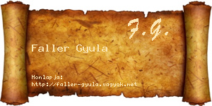 Faller Gyula névjegykártya