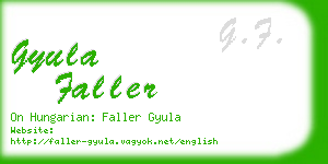 gyula faller business card